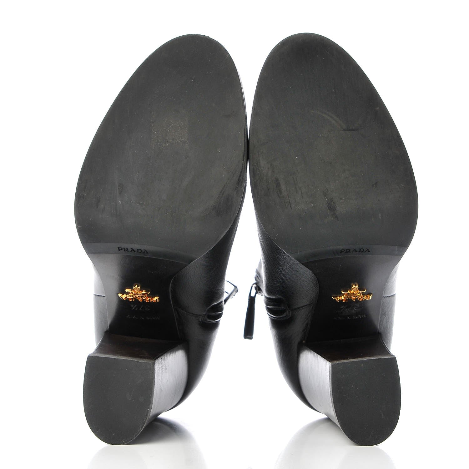Prada Calfskin Ankle Boots 37.5 Black 7 of 10