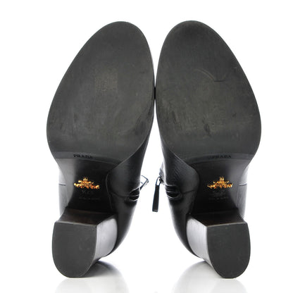 Prada Calfskin Ankle Boots 37.5 Black 7 of 10