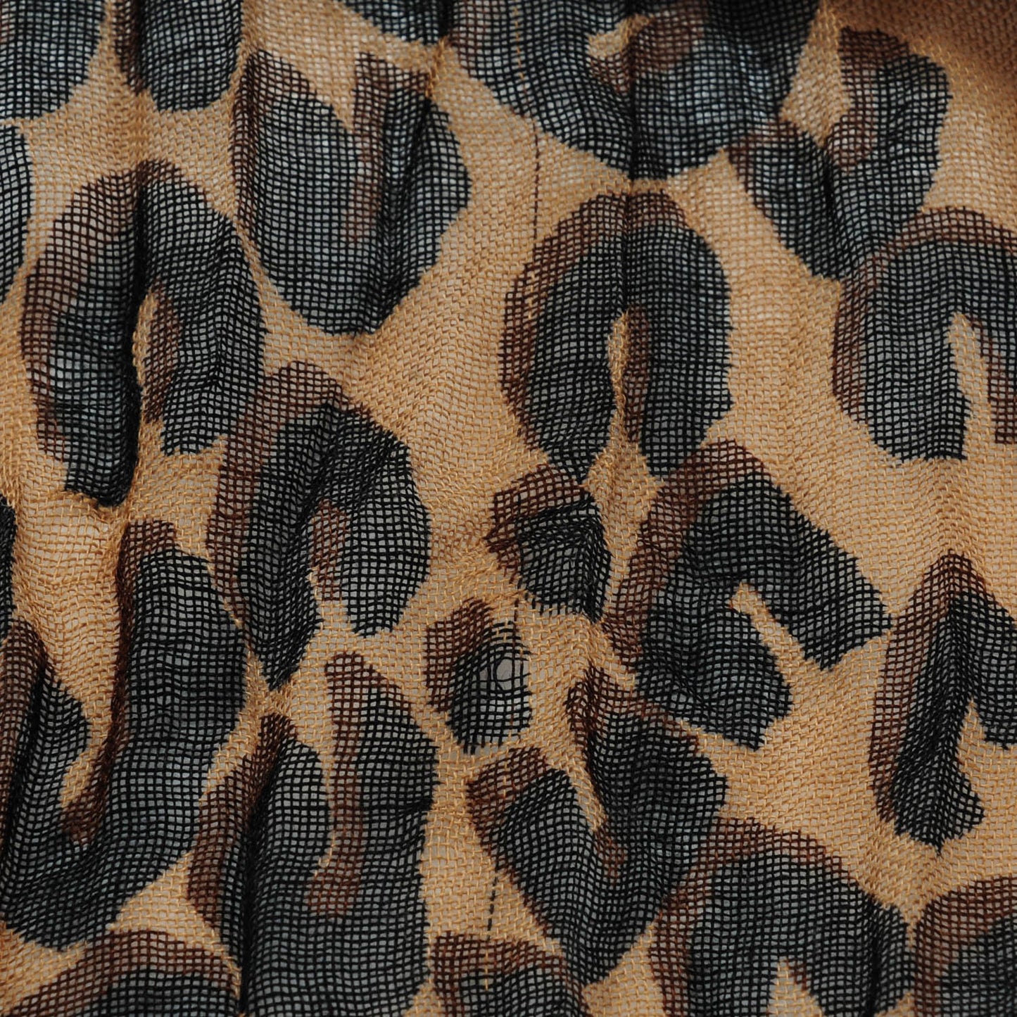Cashmere Silk Leopard Stole Brown