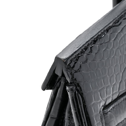 Hermes Shiny Porosus Crocodile Birkin 30 Black 13 of 15