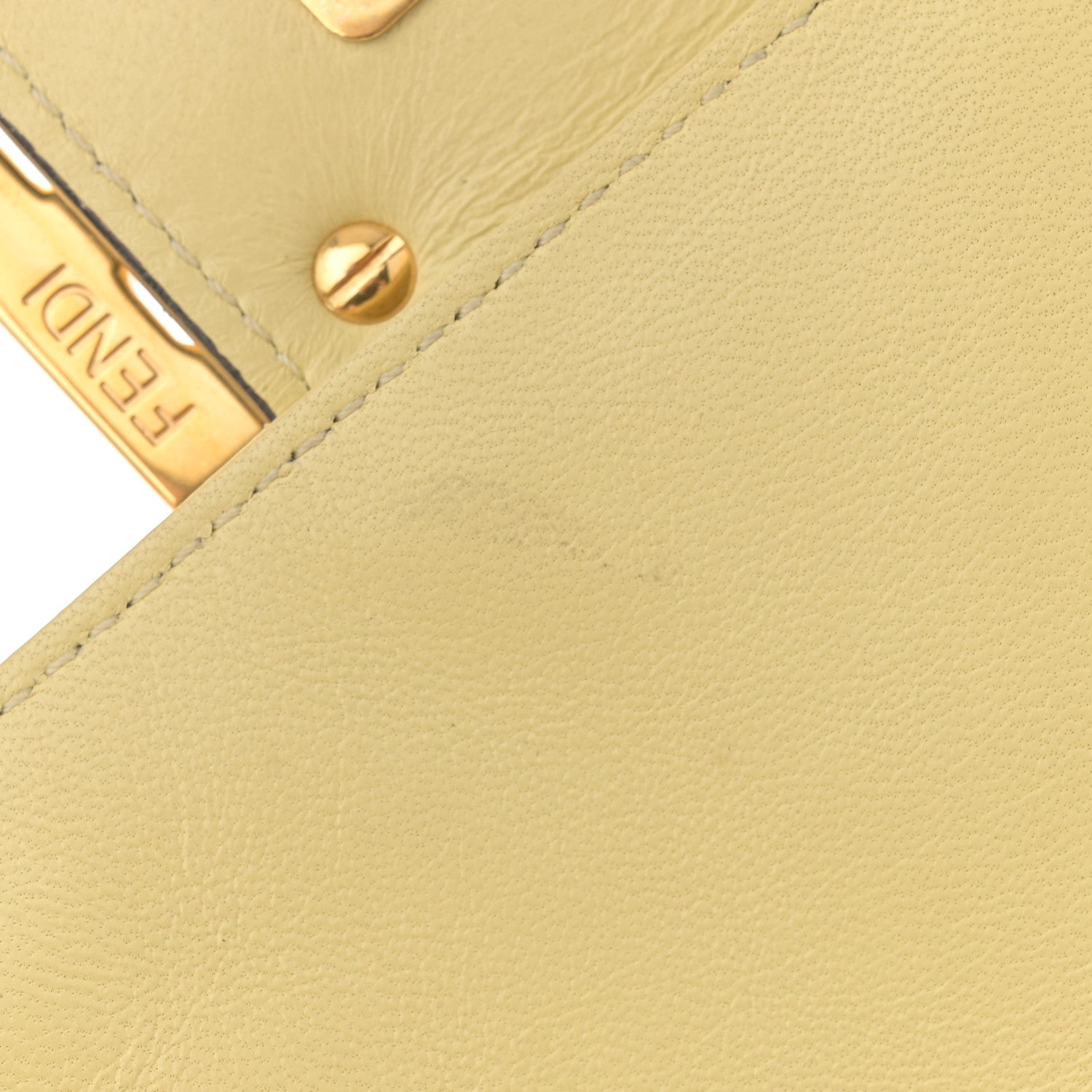 Fendi Nappa FF 1974 Embossed Large Baguette Banana 14 of 16