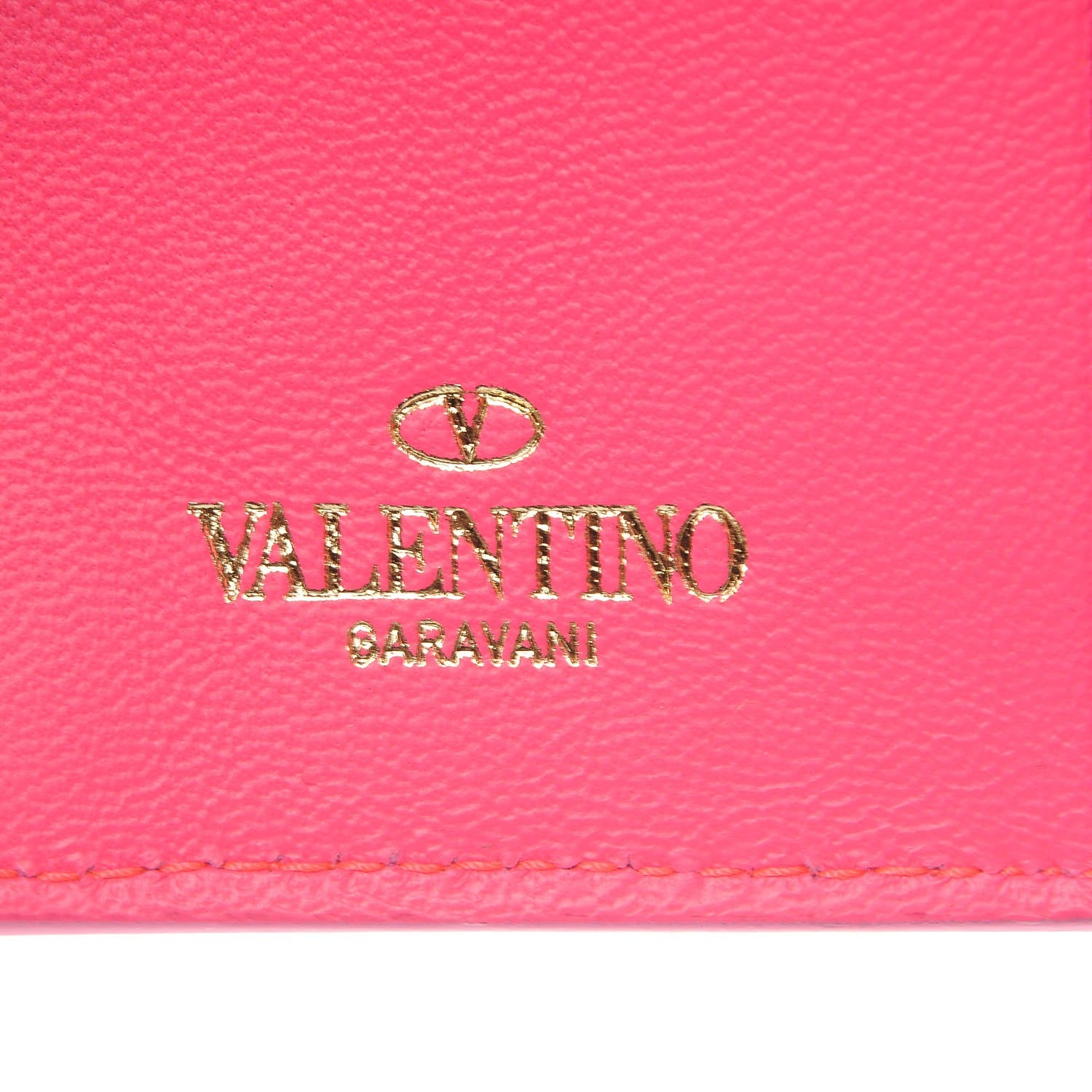Valentino Garavani Nappa Canvas Camouflage Rockstud Continental Wallet Fuxia Fluo 7 of 10