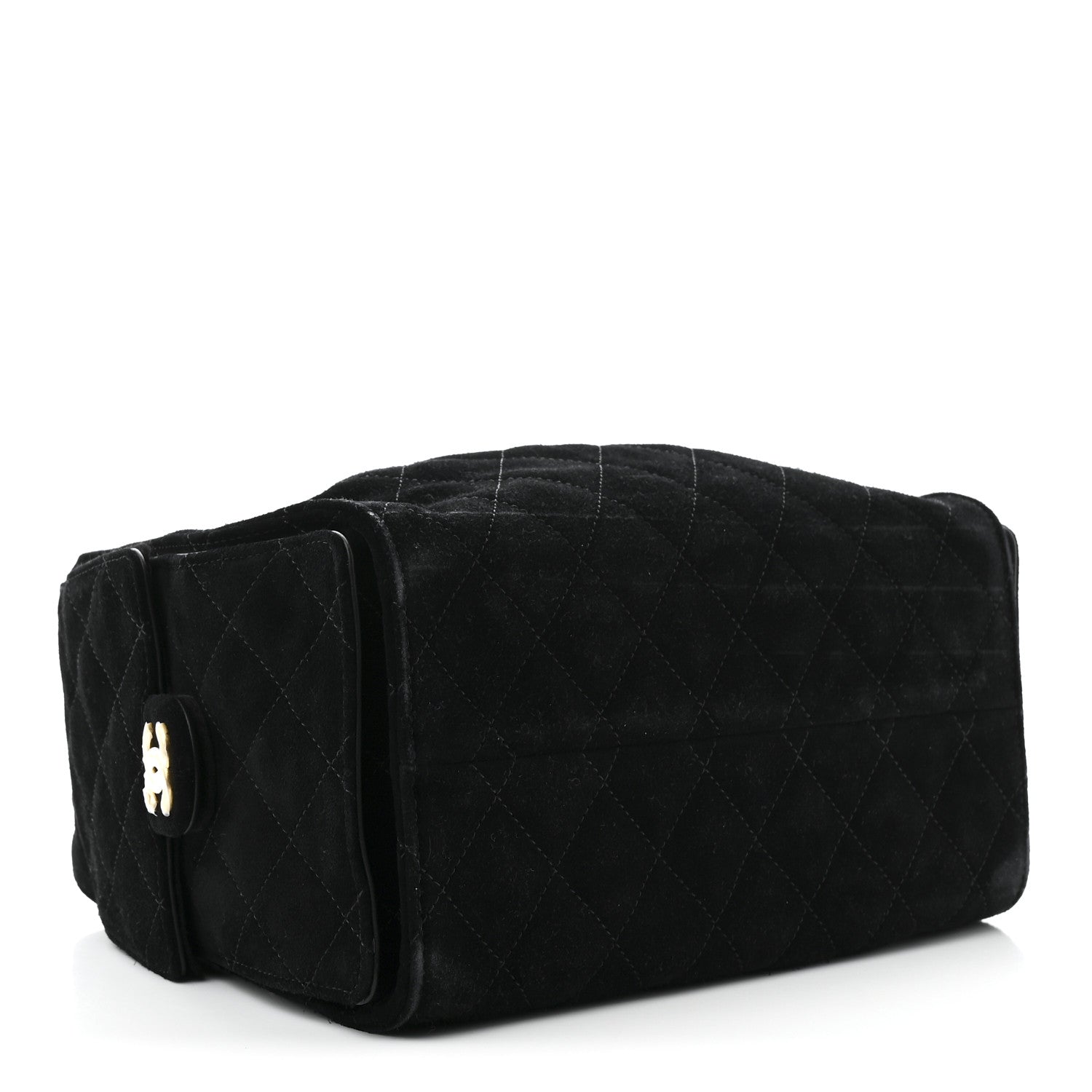 Chanel Suede Quilted Small Chanel 25 Handbag Black 4 of 11