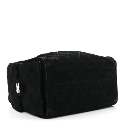 Chanel Suede Quilted Small Chanel 25 Handbag Black 4 of 11
