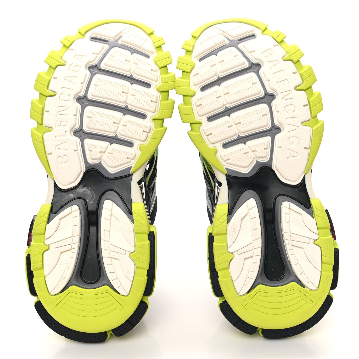 Balenciaga Rubber Mesh Tri-Color Clear Sole Mens Track.2 Open Sneakers 39 Black Yellow 5 of 9