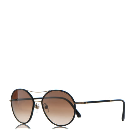 Chanel Round Pilot Sunglasses 4228-Q Black 1 of 6