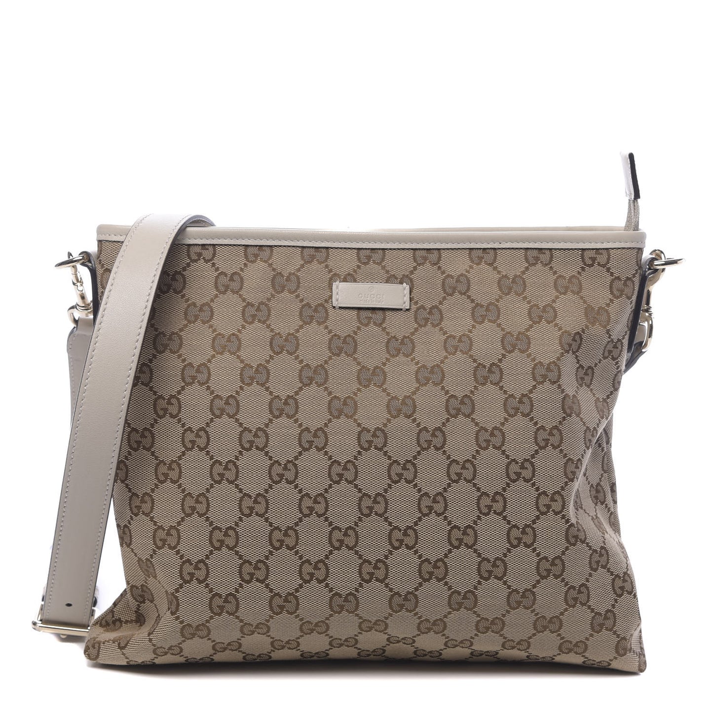 Monogram Medium Flat Messenger Bag Off White