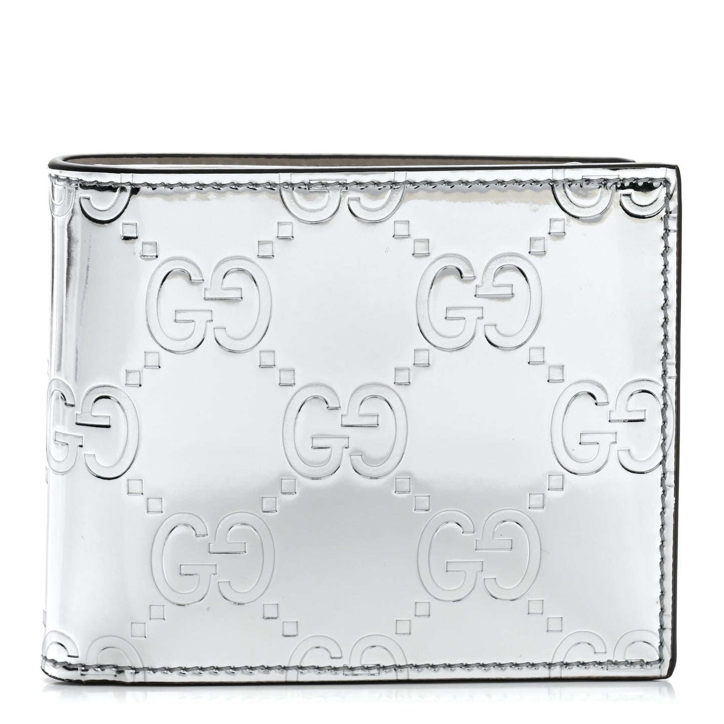 Guccissima Mirror Effect Bi-Fold Wallet Moon Silver Sphinx
