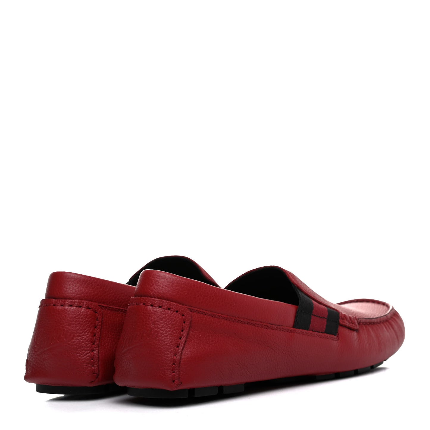 Calfskin Web Mens Driver Loafers 7 Red