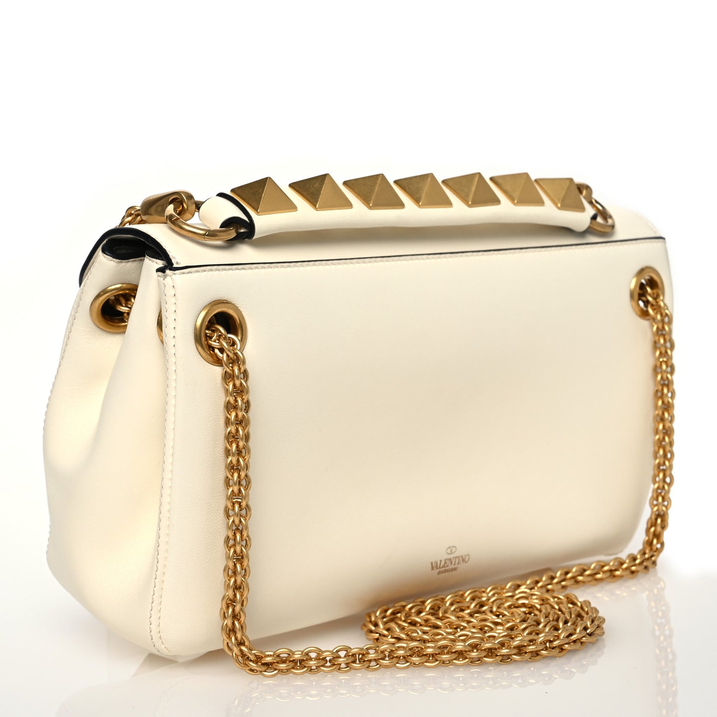 Nappa Stud Sign Shoulder Bag Ivory