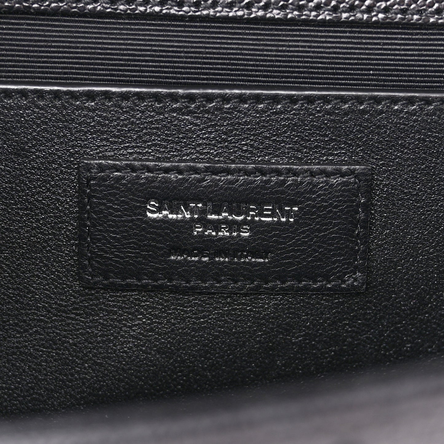 SAINT LAURENT Grain De Poudre Textured Mixed Matelasse Triquilt Medium Monogram Satchel Black