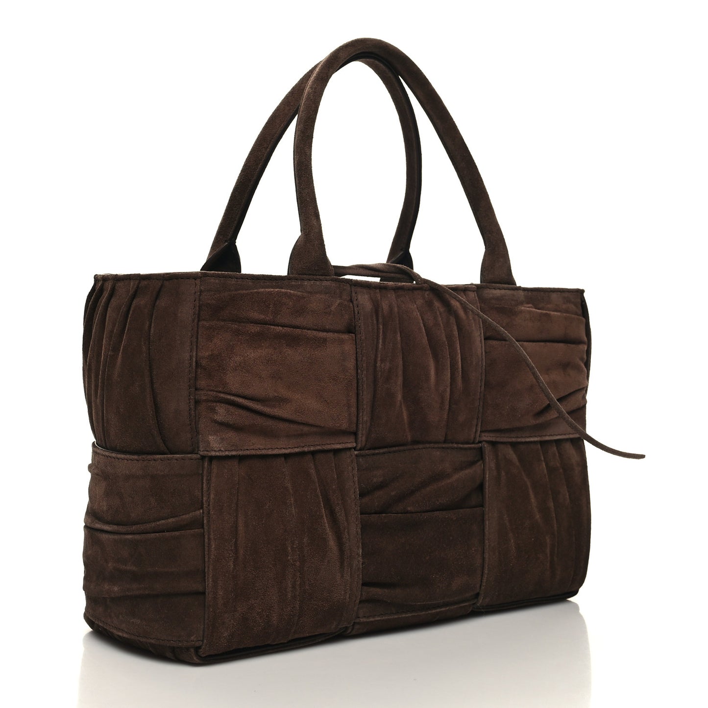 Suede Foulard Intrecciato Small Arco Tote Brownie