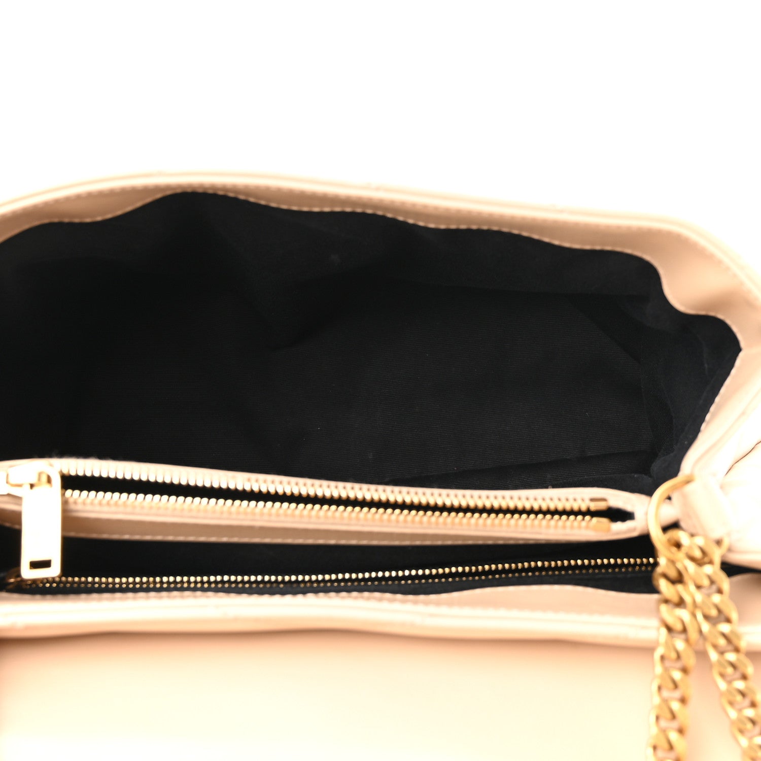 Saint Laurent Calfskin Y Quilted Monogram Medium Loulou Chain Satchel Nude Powder 5 of 10
