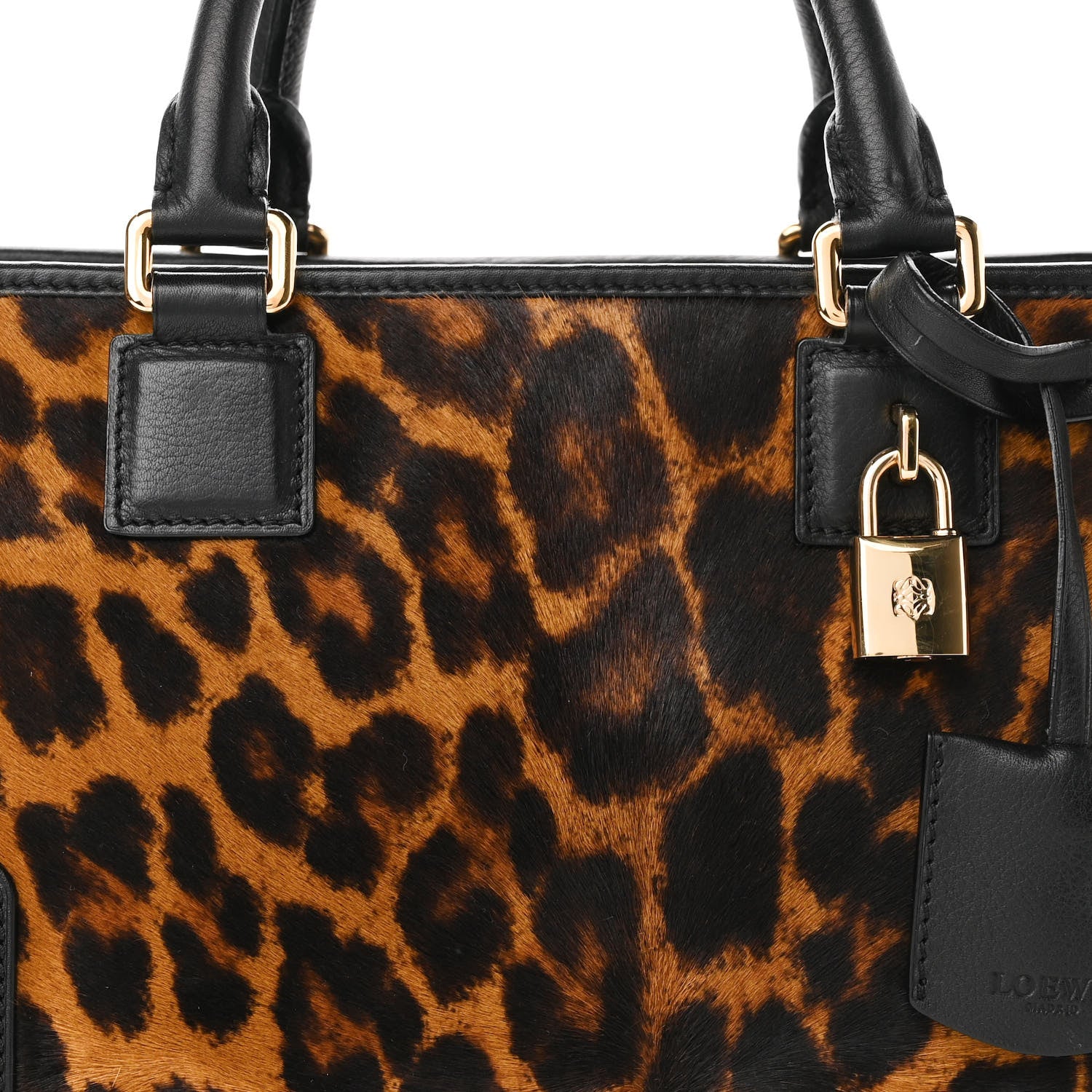 Loewe Calfskin Pony Hair Leopard Print Amazona 28 Black 7 of 8