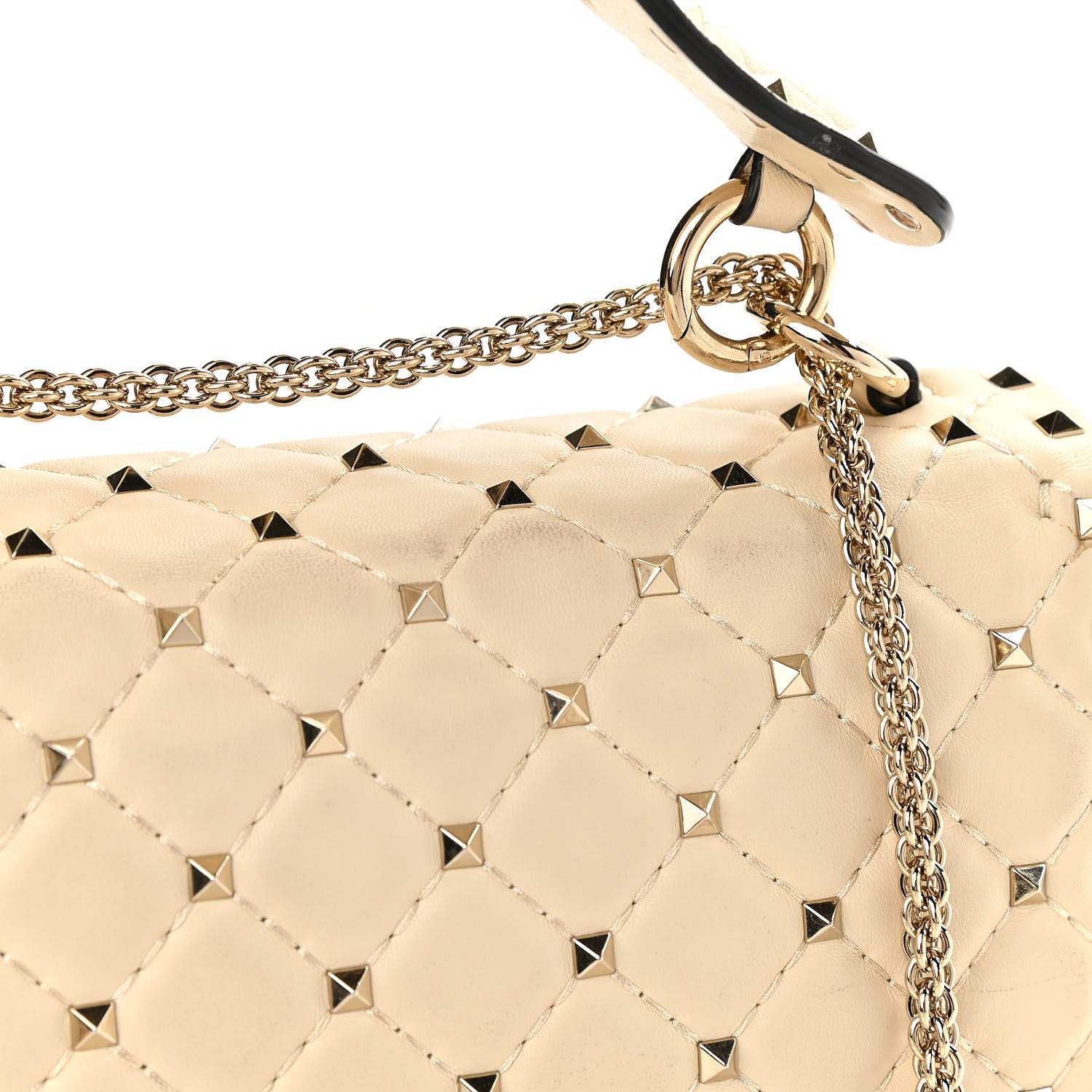 Valentino Garavani Nappa Medium Rockstud Spike Shoulder Bag Light Ivory 11 of 14