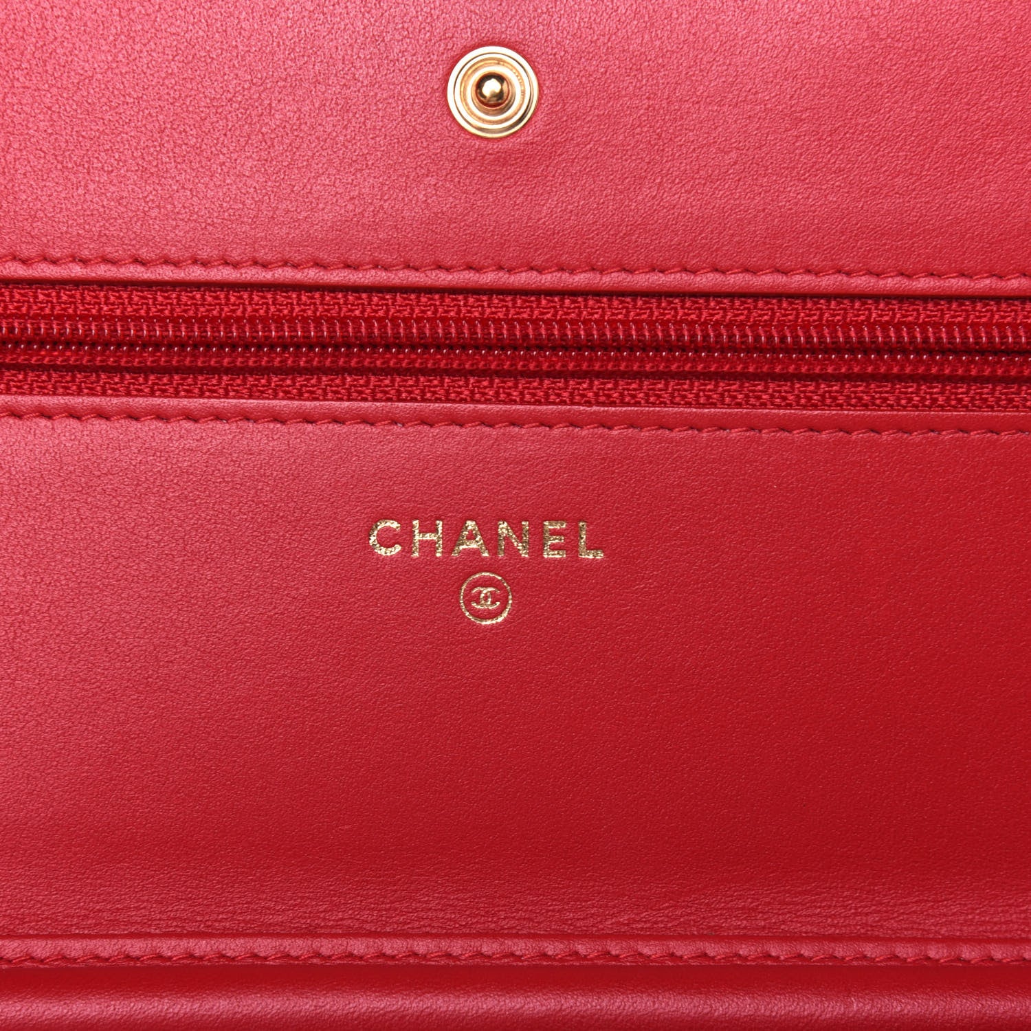 Chanel Caviar Quilted CC Filigree Wallet On Chain WOC Red 8 of 12
