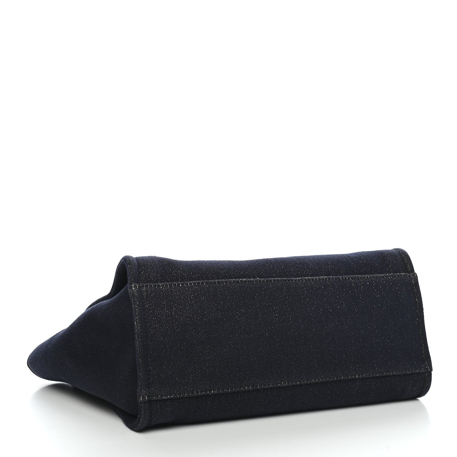 Chanel Lurex Canvas Medium Deauville Tote Navy Blue Gold 4 of 9