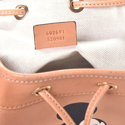 Gucci X DISNEY Calfskin Mickey Mouse Printed Bucket Bag Brown 7 of 9