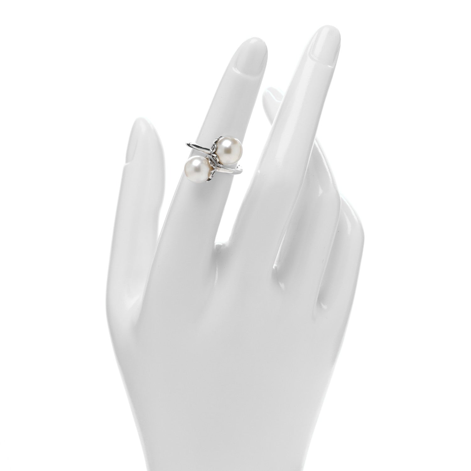 Tiffany Sterling Silver Cultured Pearl Paloma's Venezia Goldoni Heart Ring 48 4.5 2 of 5