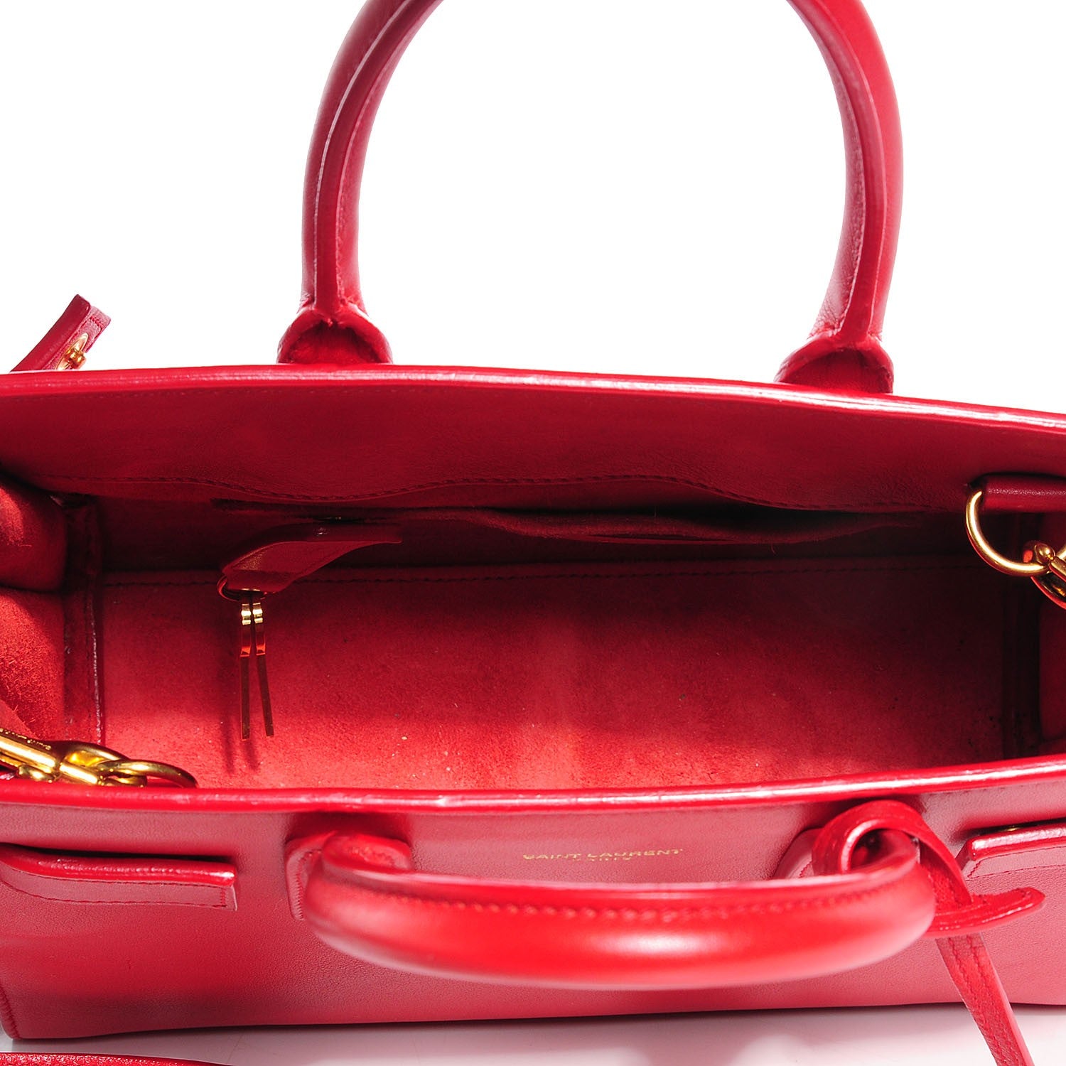 Saint Laurent Calfskin Nano Sac De Jour Lipstick Red 6 of 7