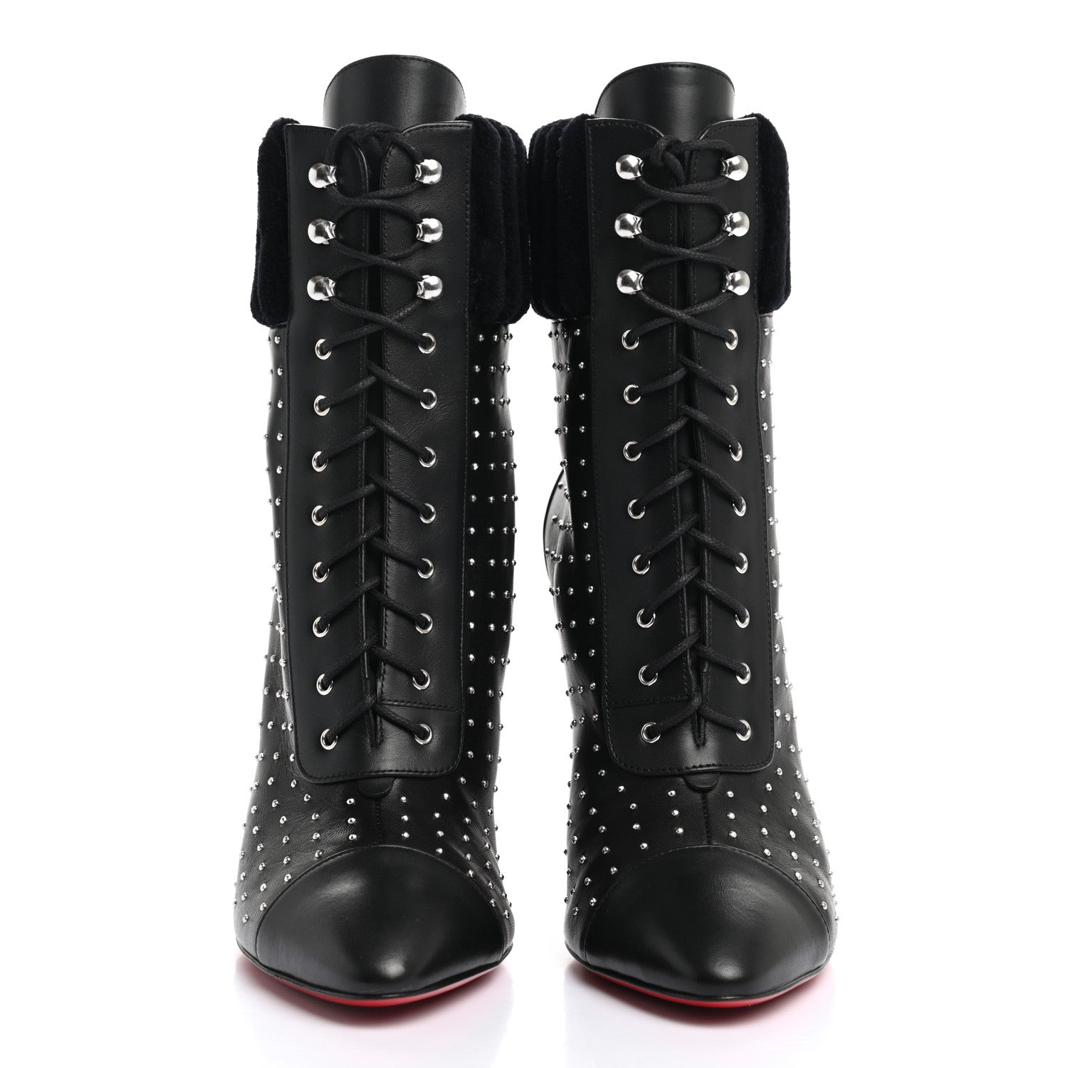 Christian Louboutin Calfskin Studded Dakita Booties 37 Black 2 of 8