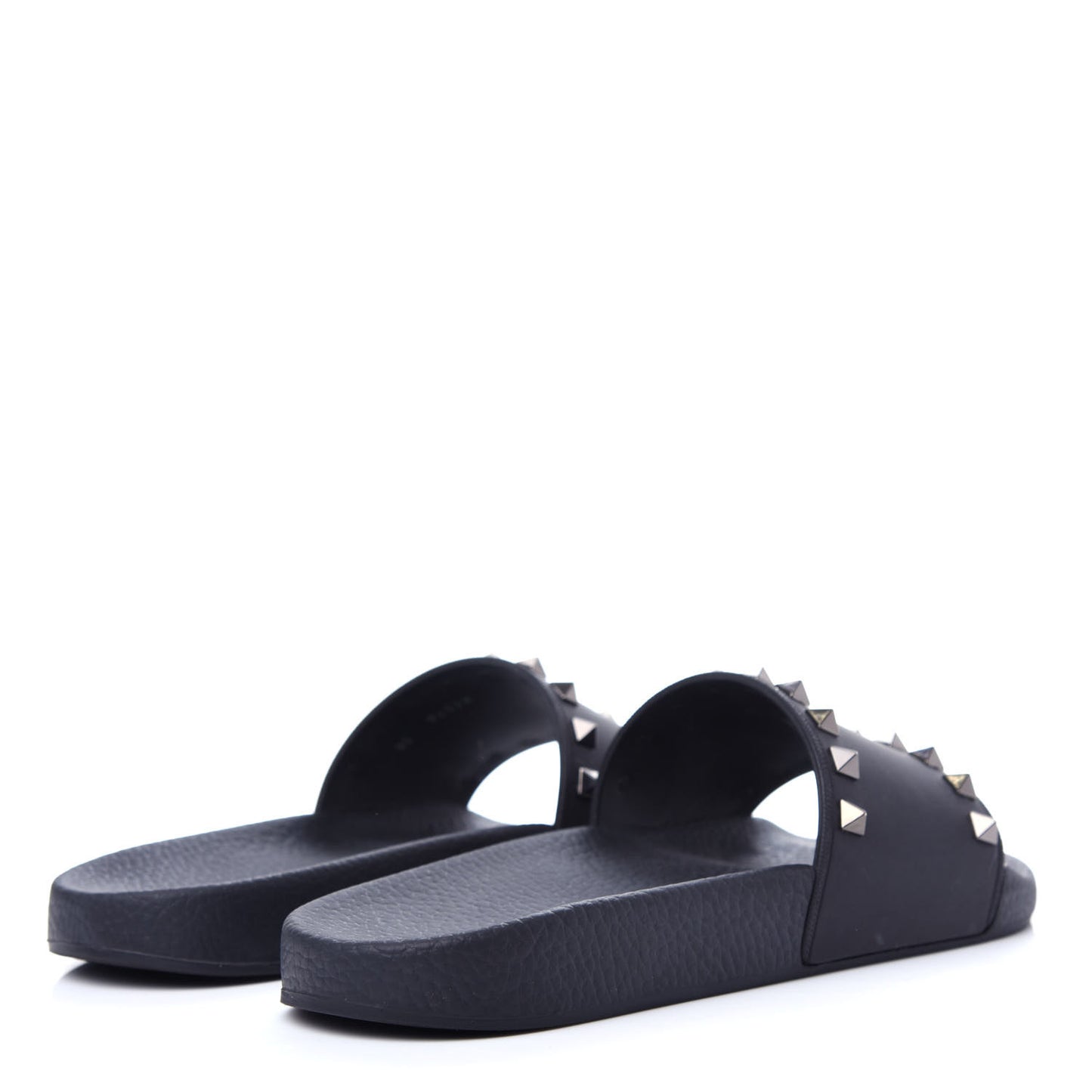 Rubber Rockstud Slide Sandals 38 Black