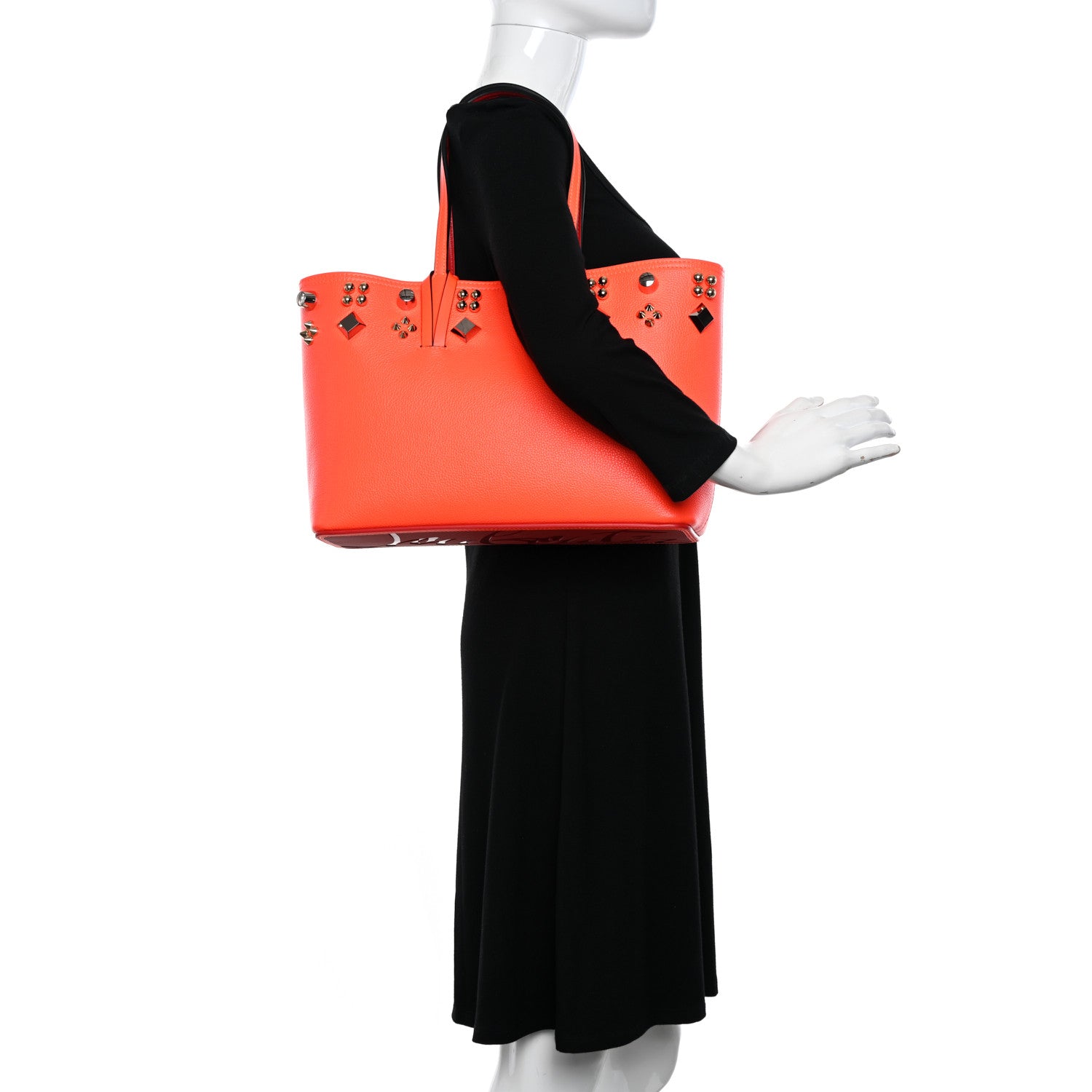 Christian Louboutin Calfskin Empire Spike Studded East West Cabata Tote Sunrise Multicolor 2 of 11