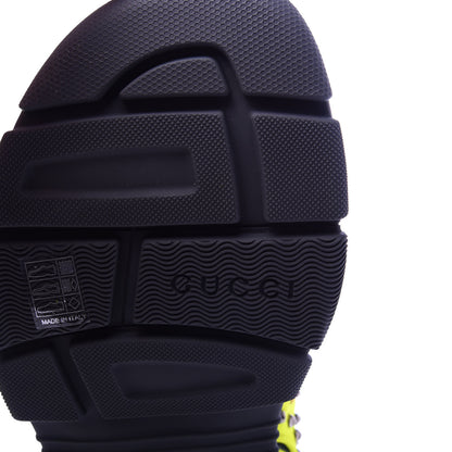 Gucci Technical Canvas Calfskin Studded Mens Aguru Sandals 10 Neon Yellow 8 of 9