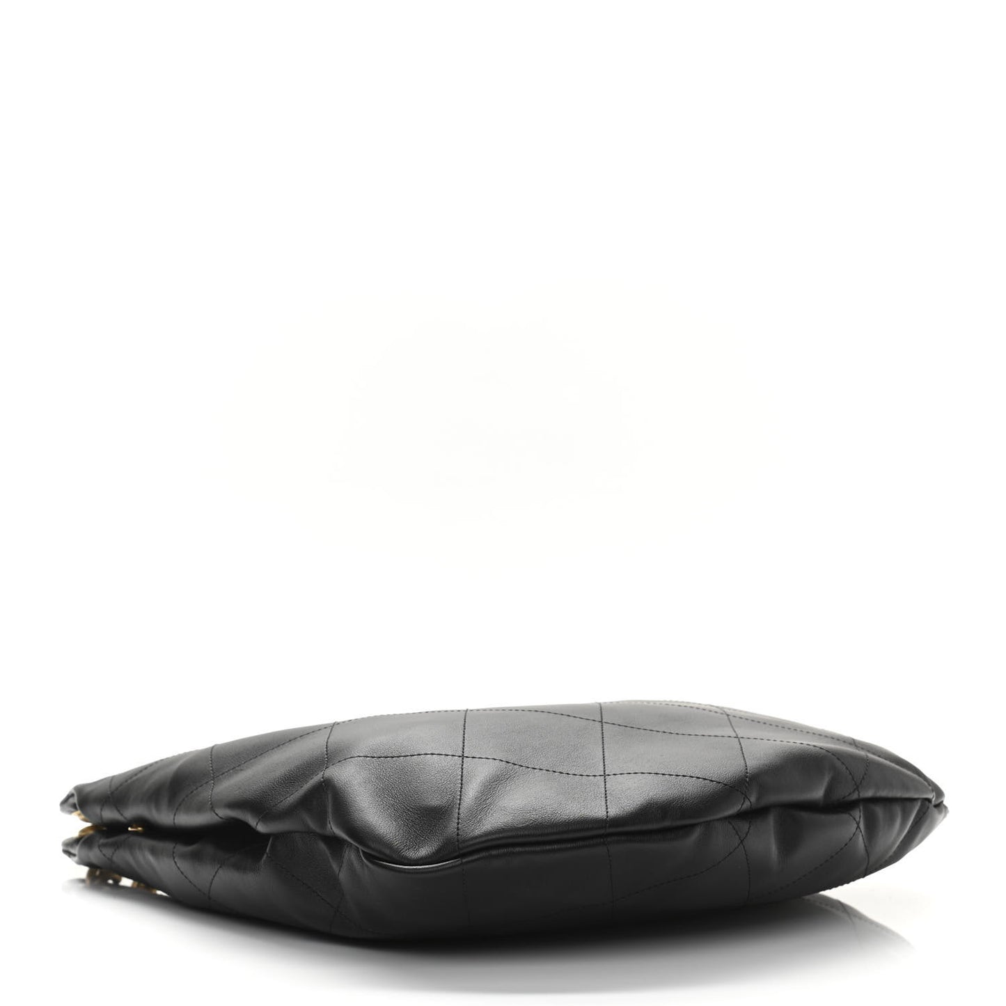 Calfskin Quilted Maxi Chain Hobo Black
