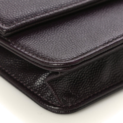 Chanel Caviar Sevruga Wallet On Chain WOC Plum 9 of 11