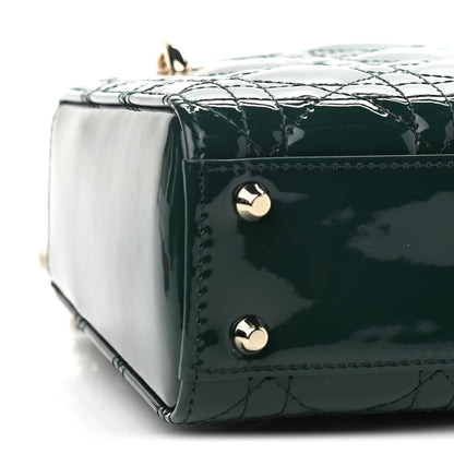 Christian Dior Patent Cannage Mini Lady Dior Pine Green 9 of 11