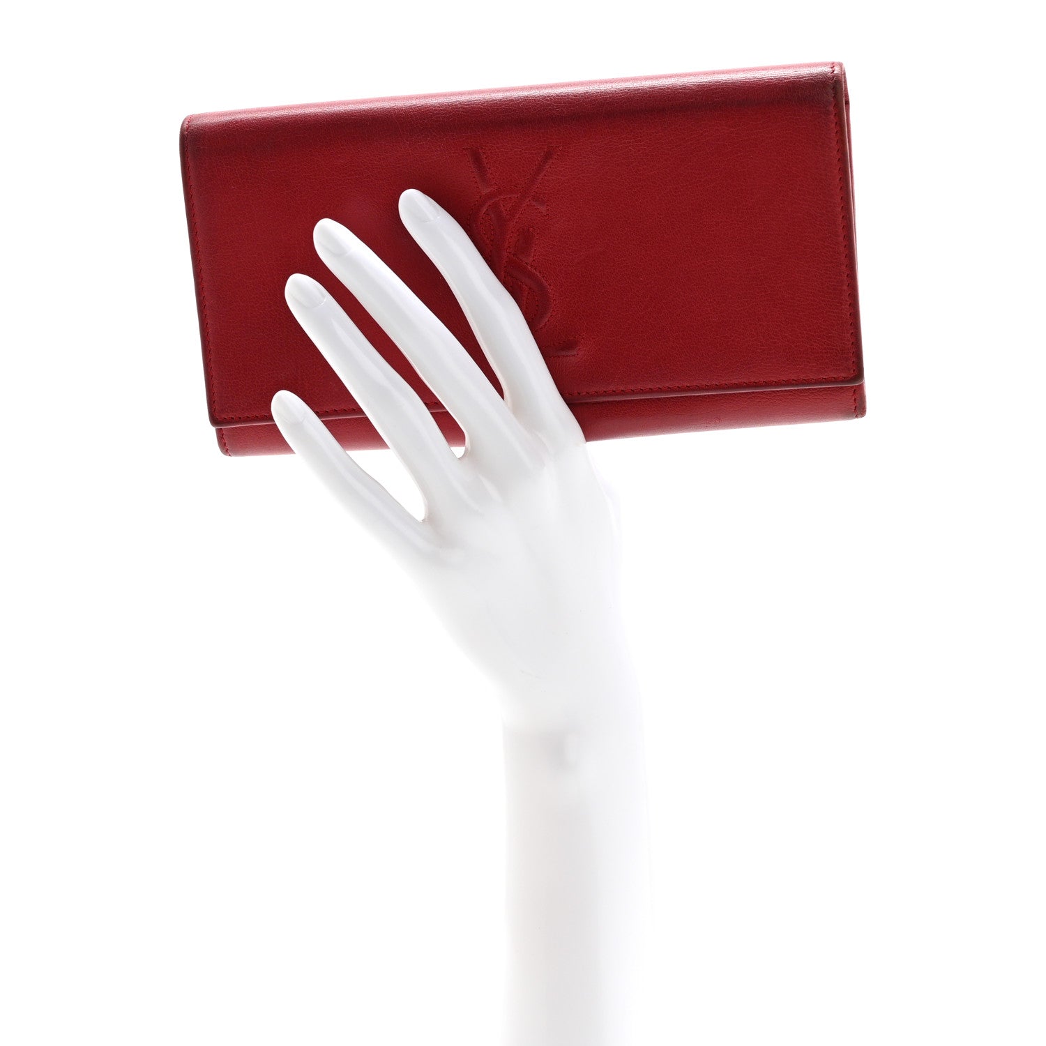 Saint Laurent Goatskin Belle De Jour Flap Wallet Rouge Orient 2 of 12