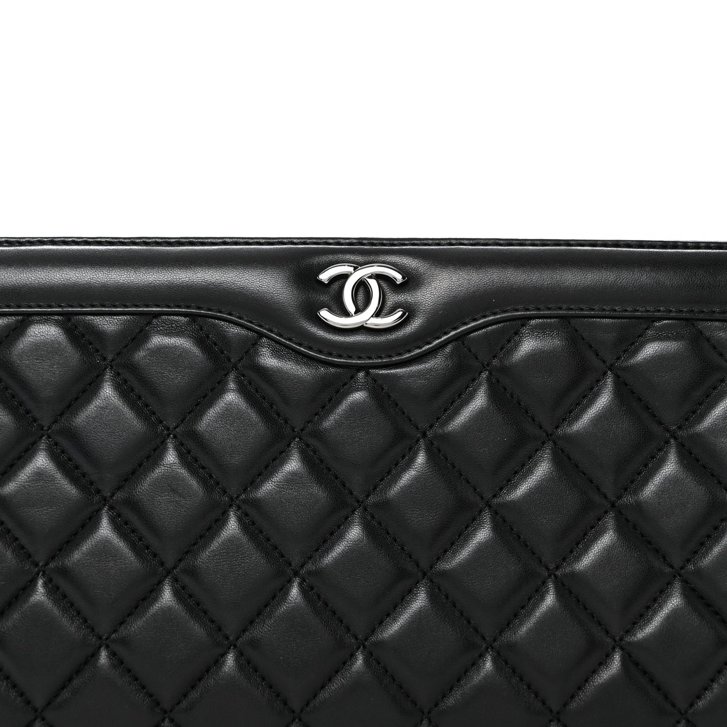 Lambskin Quilted Clutch Black