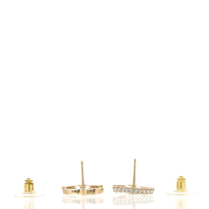 Chanel Crystal Metal CC Earrings Gold 3 of 5