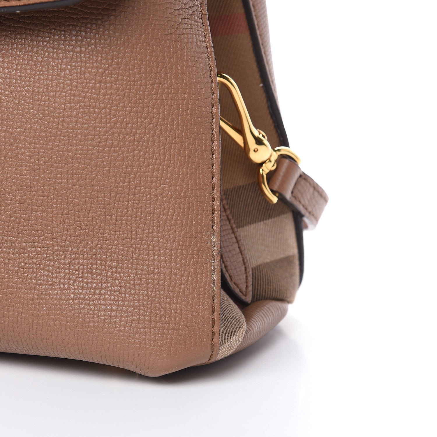 Burberry Derby Calfskin House Check Small Camberley Dark Sand 7 of 12