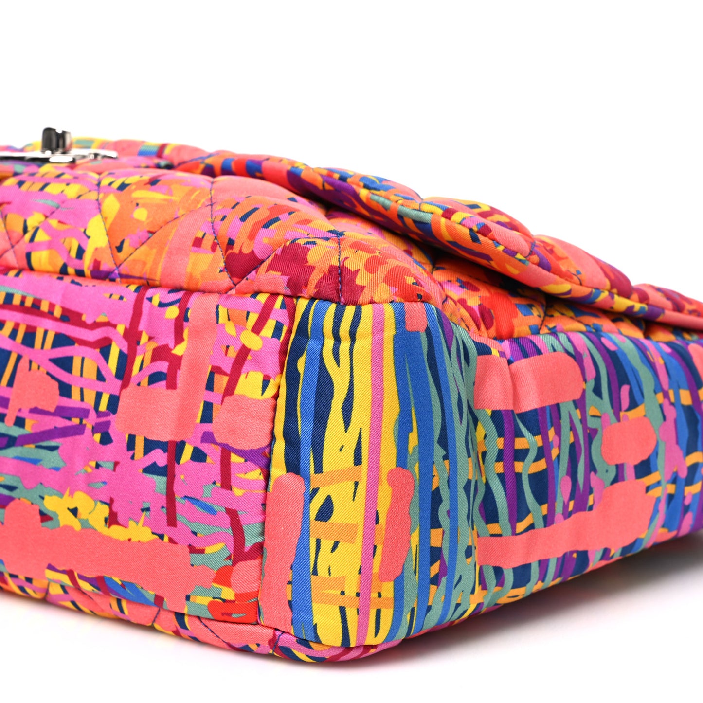 Foulard Fabric Quilted Printed Flap Pink