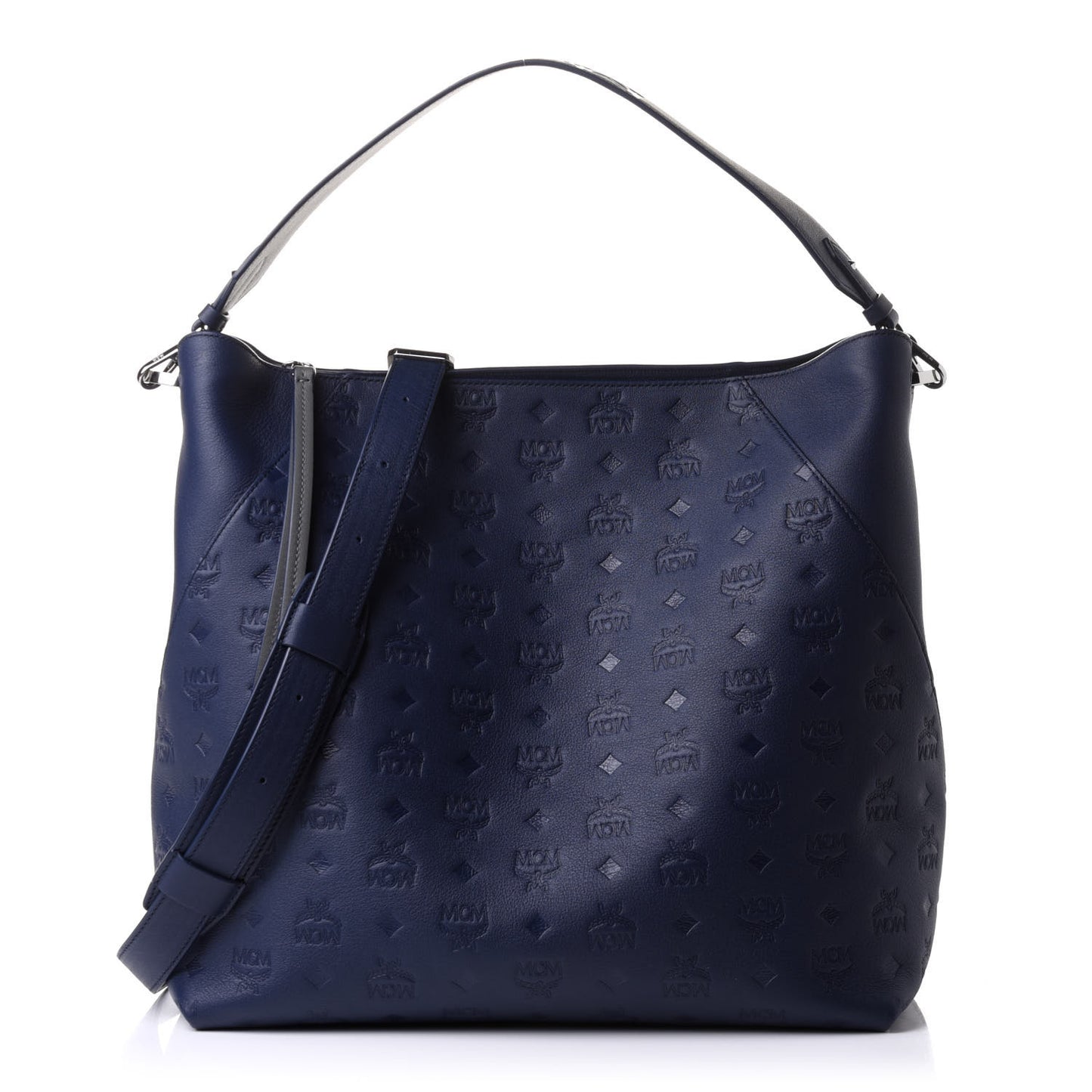Calfskin Ottomar Monogram Large Klara Hobo Navy Blue