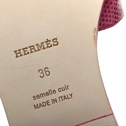 Hermes Lizard Oran Sandals 36 Fuchsia 19 of 19