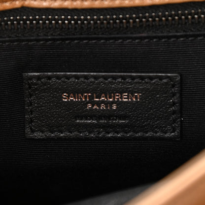 Saint Laurent Crinkled Calfskin Matelasse Monogram Medium Niki Chain Satchel Natural Tan 5 of 10