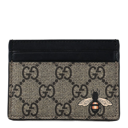 Gucci GG Supreme Monogram Bee Print Card Holder Black 1 of 6