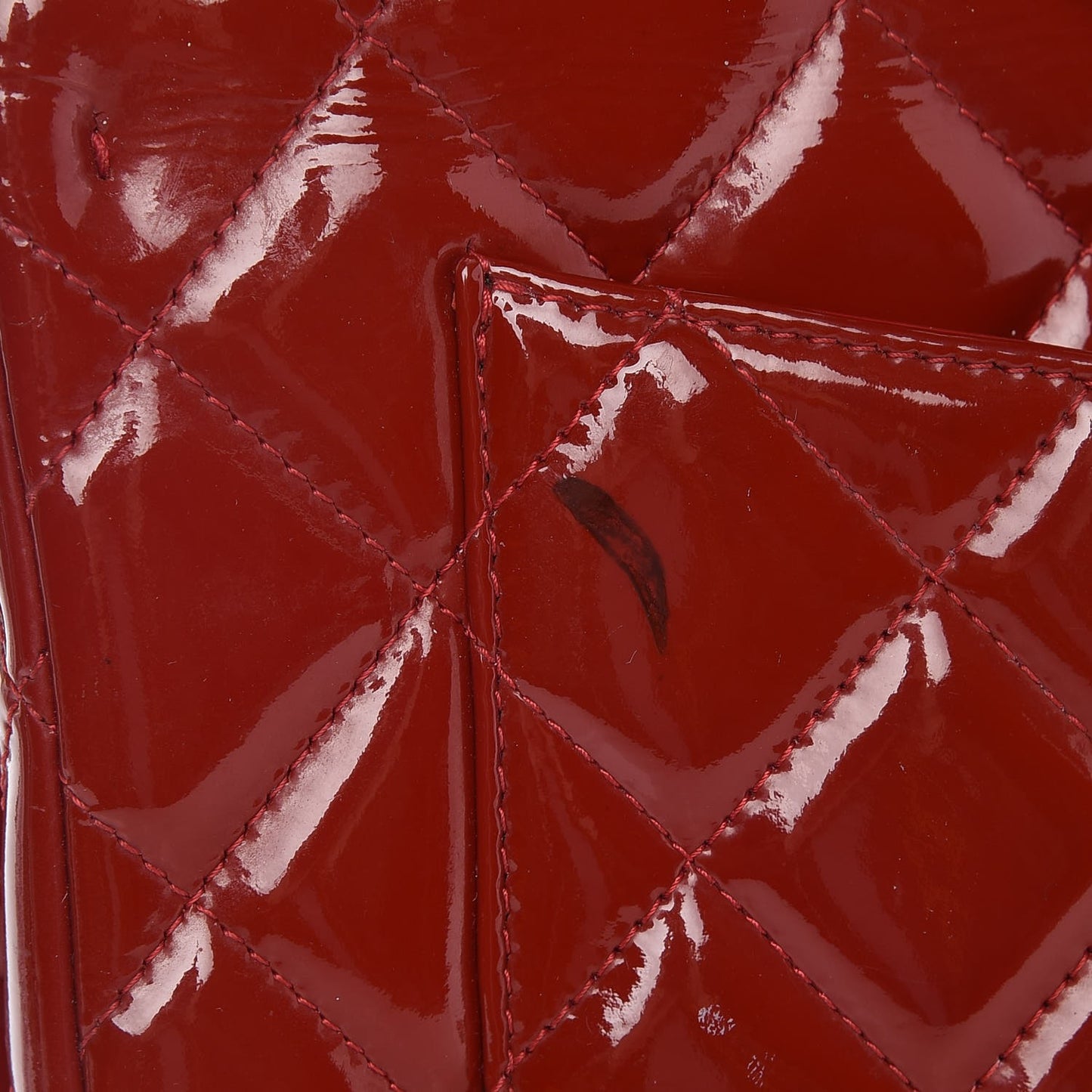 Patent Quilted Jumbo Double Flap Red