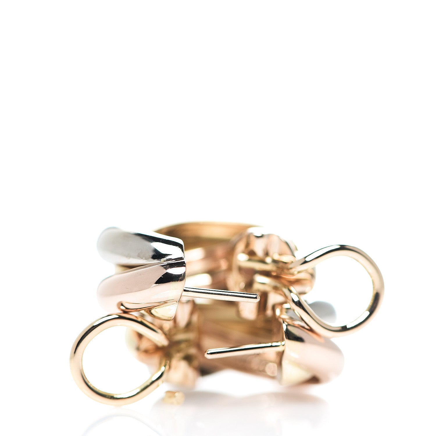 Cartier 18K Pink Yellow White Gold Small Trinity Earrings 2 of 5