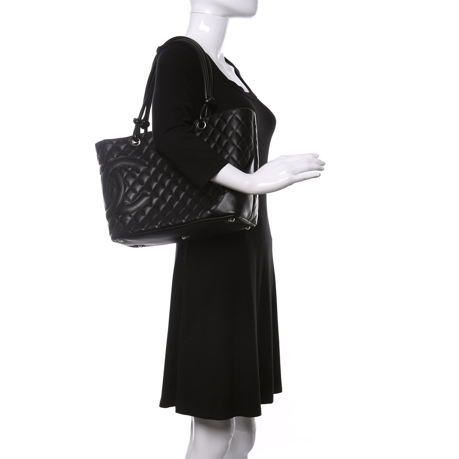 Chanel Calfskin Quilted Large Cambon Tote Black 2 of 9