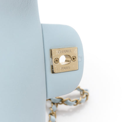 Chanel Lambskin Quilted Mini Rectangular Flap Light Blue 7 of 12