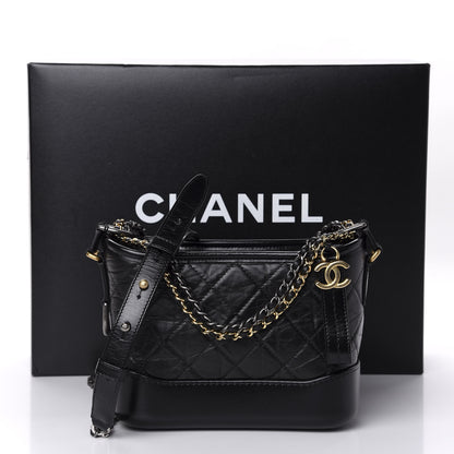 Chanel Aged Calfskin Quilted Small Gabrielle Hobo Black 11 of 11