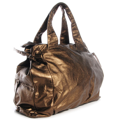 Gucci Metallic Leather Large Hysteria Tote Bronze 10 of 14