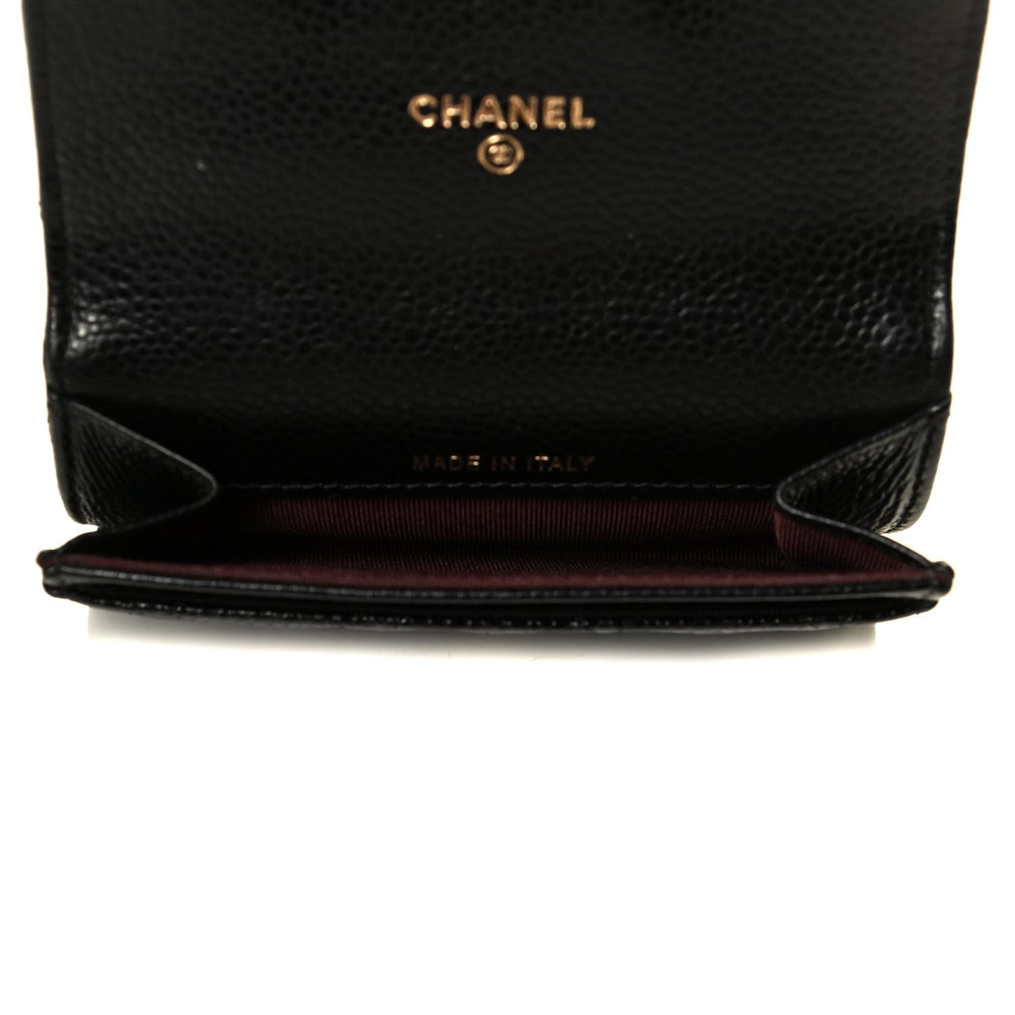 Caviar Quilted Flap Card Holder Black