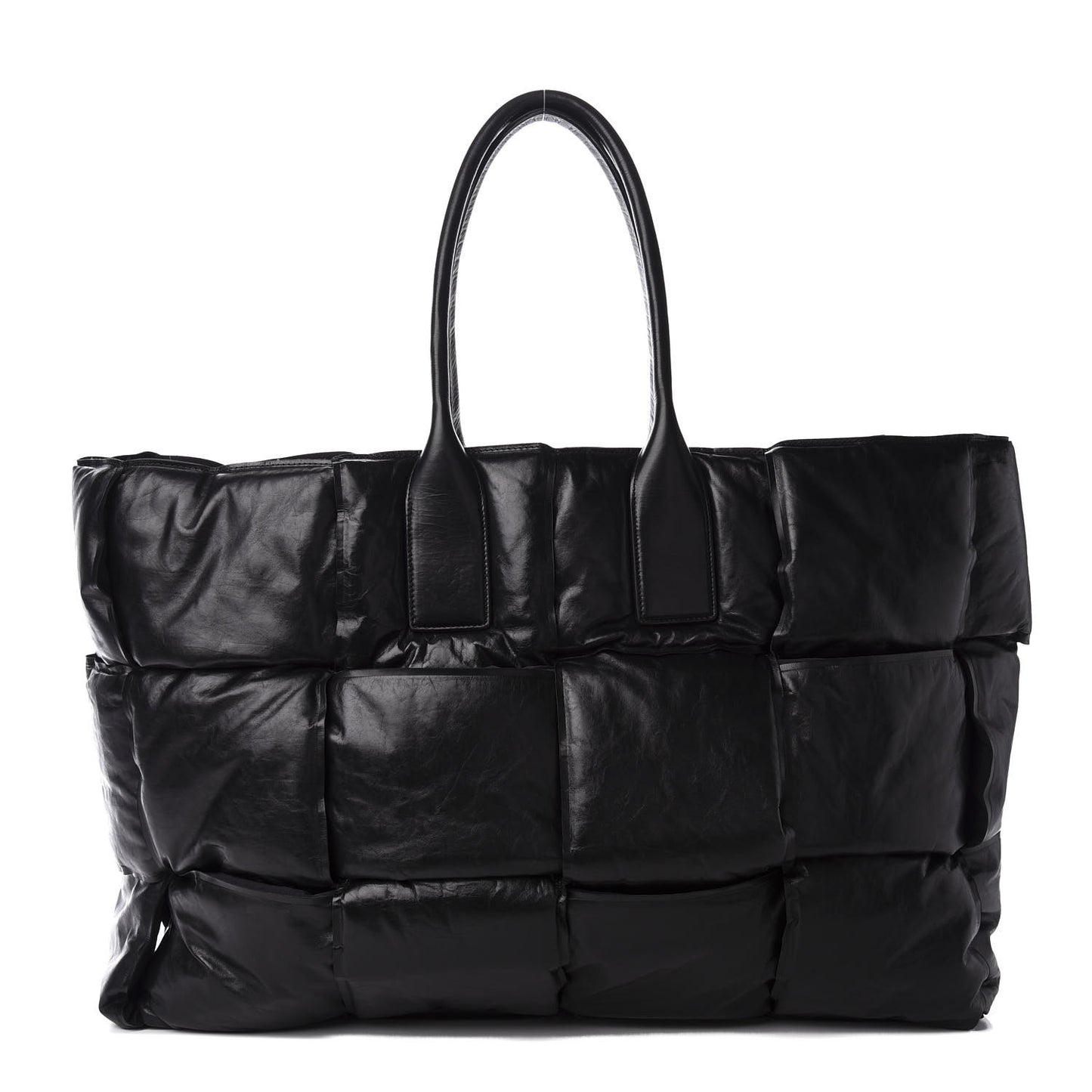 Calfskin Maxi Intrecciato BV Squash Tote Black