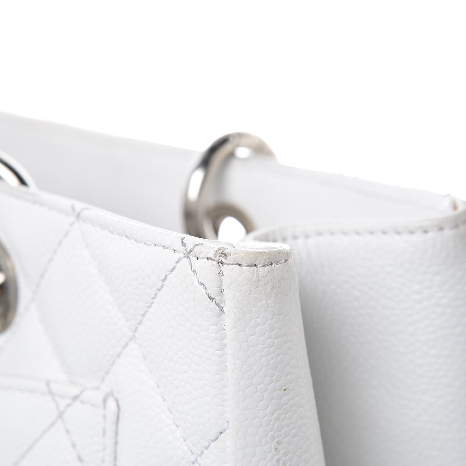 Chanel Caviar Quilted Grand Shopping Tote GST White 14 of 24