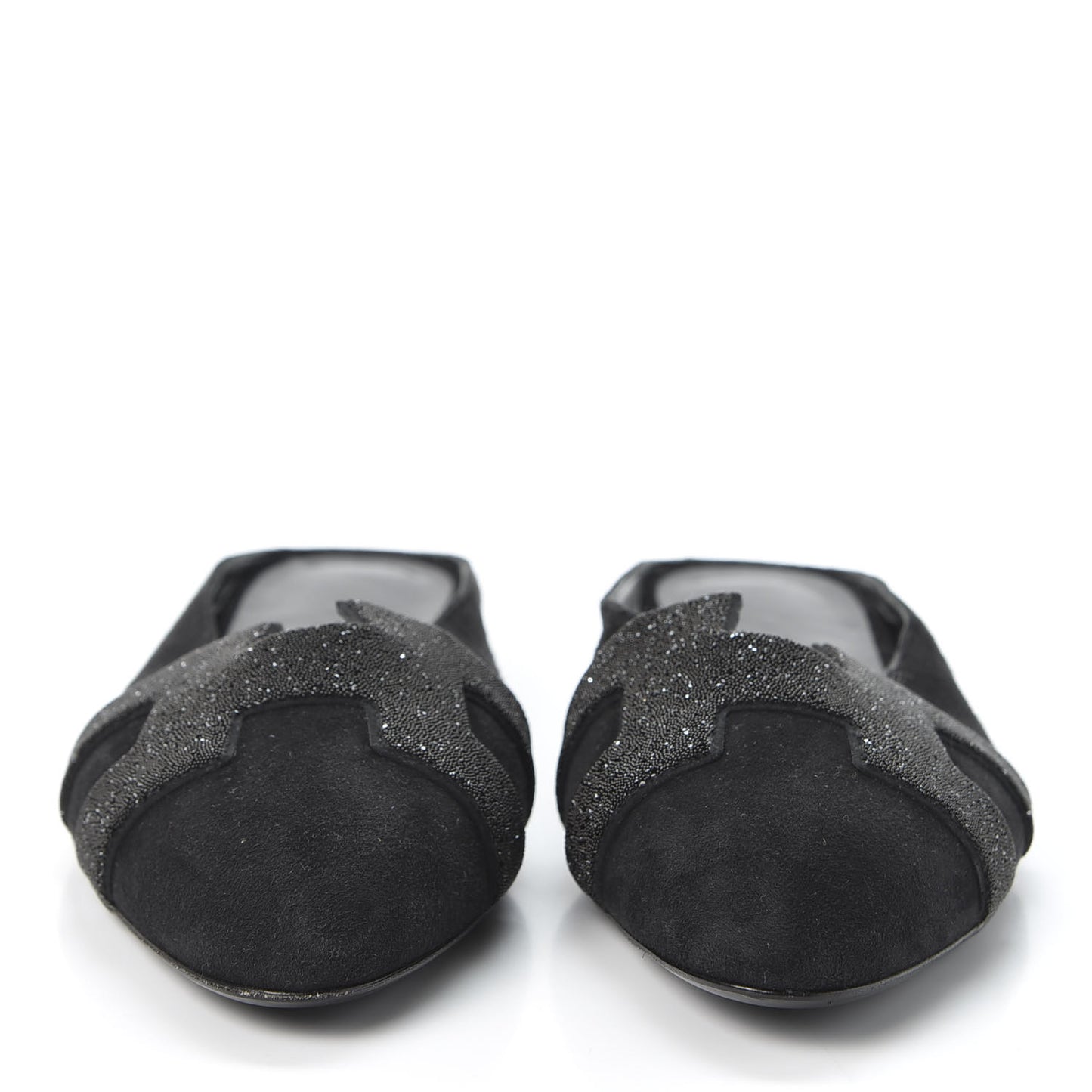 Suede Goatskin Crystal Roxane Mules 37.5 Black